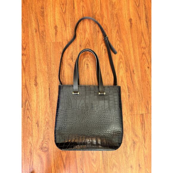 Boden Navy Blue Crocodile Embossed Leather Commuter Shoulder/Crossbody Bag - Picture 8 of 9